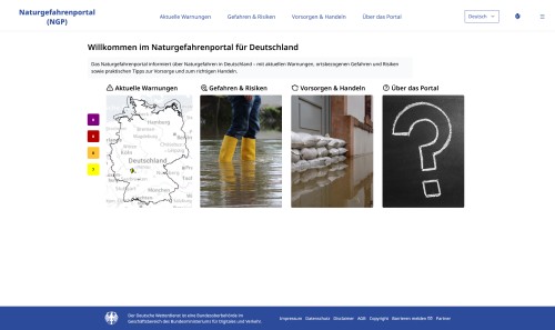 Startseite des Naturgefahrenportal