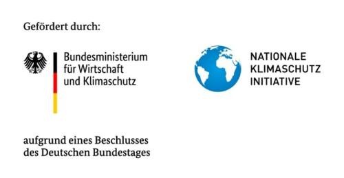 Fördergeberhinweis mit dem Logo der Nationalen Klimaschutzinitiative und des BMWE, aufgrund eines Beschlusses des Deutschen Bundestages