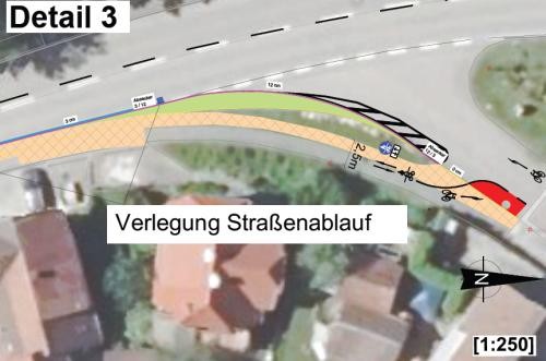 Lageplan Murgtalstraße mit den geplanten Umbauten