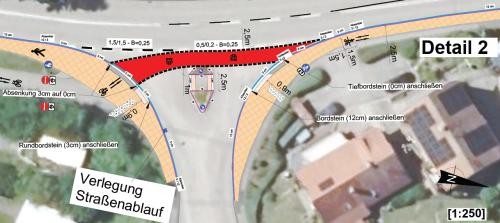 Lageplan Schulstraße mit den geplanten Umbauten