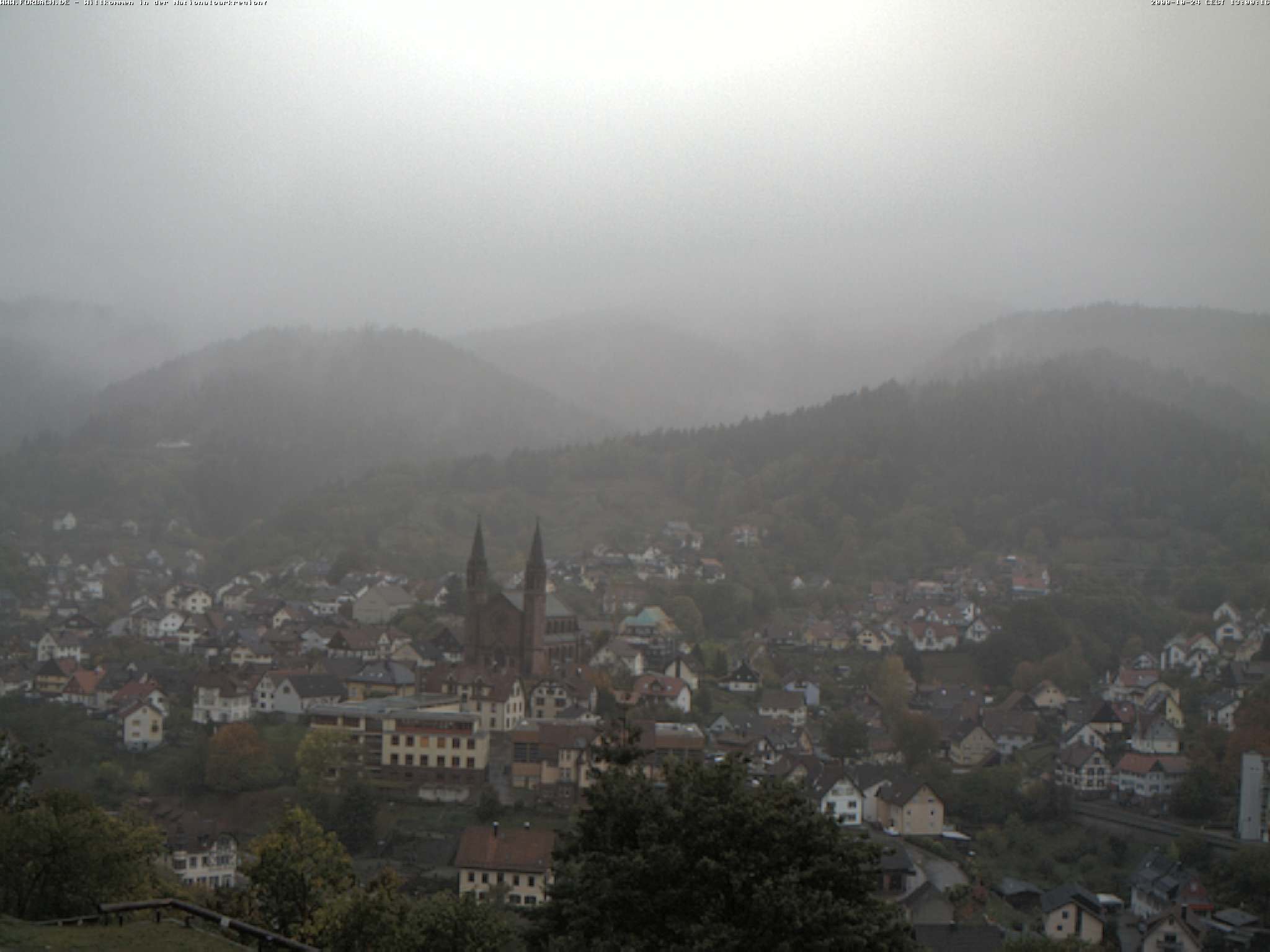 Blick über Forbach - aktuelles Bild der Forbacher Sonnenkamera