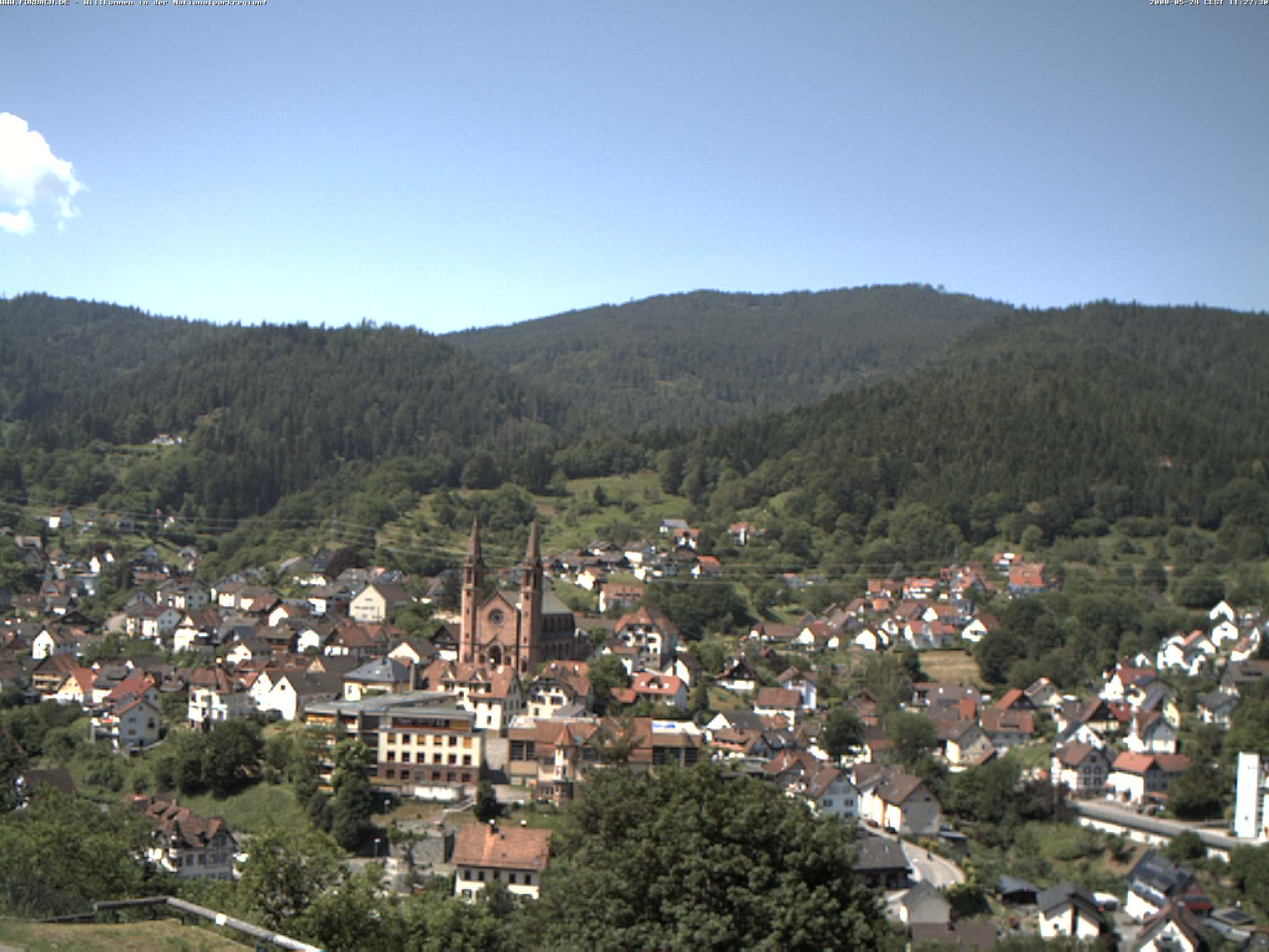 Blick über Forbach - aktuelles Bild der Forbacher Sonnenkamera