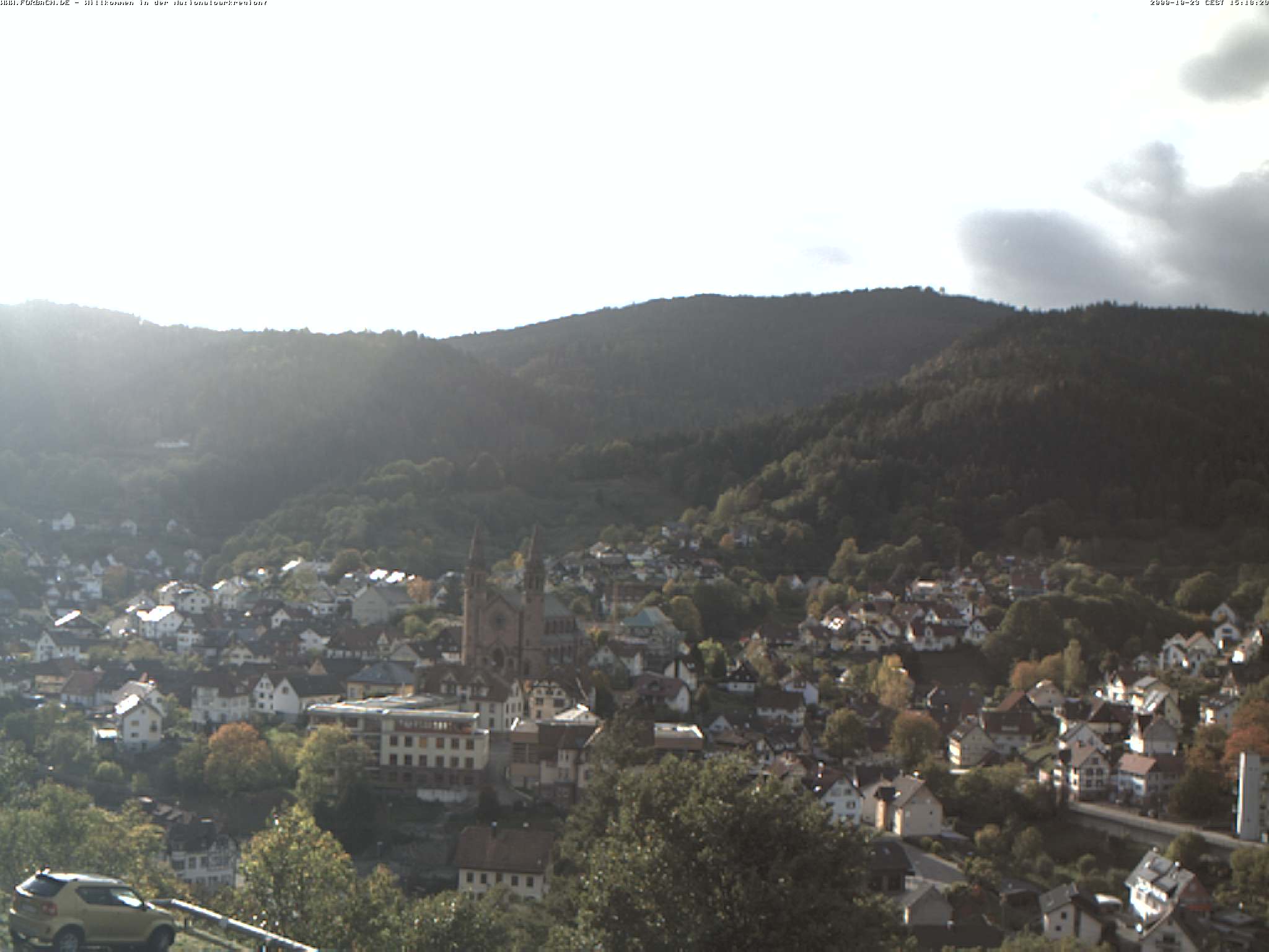 Blick über Forbach - aktuelles Bild der Forbacher Sonnenkamera