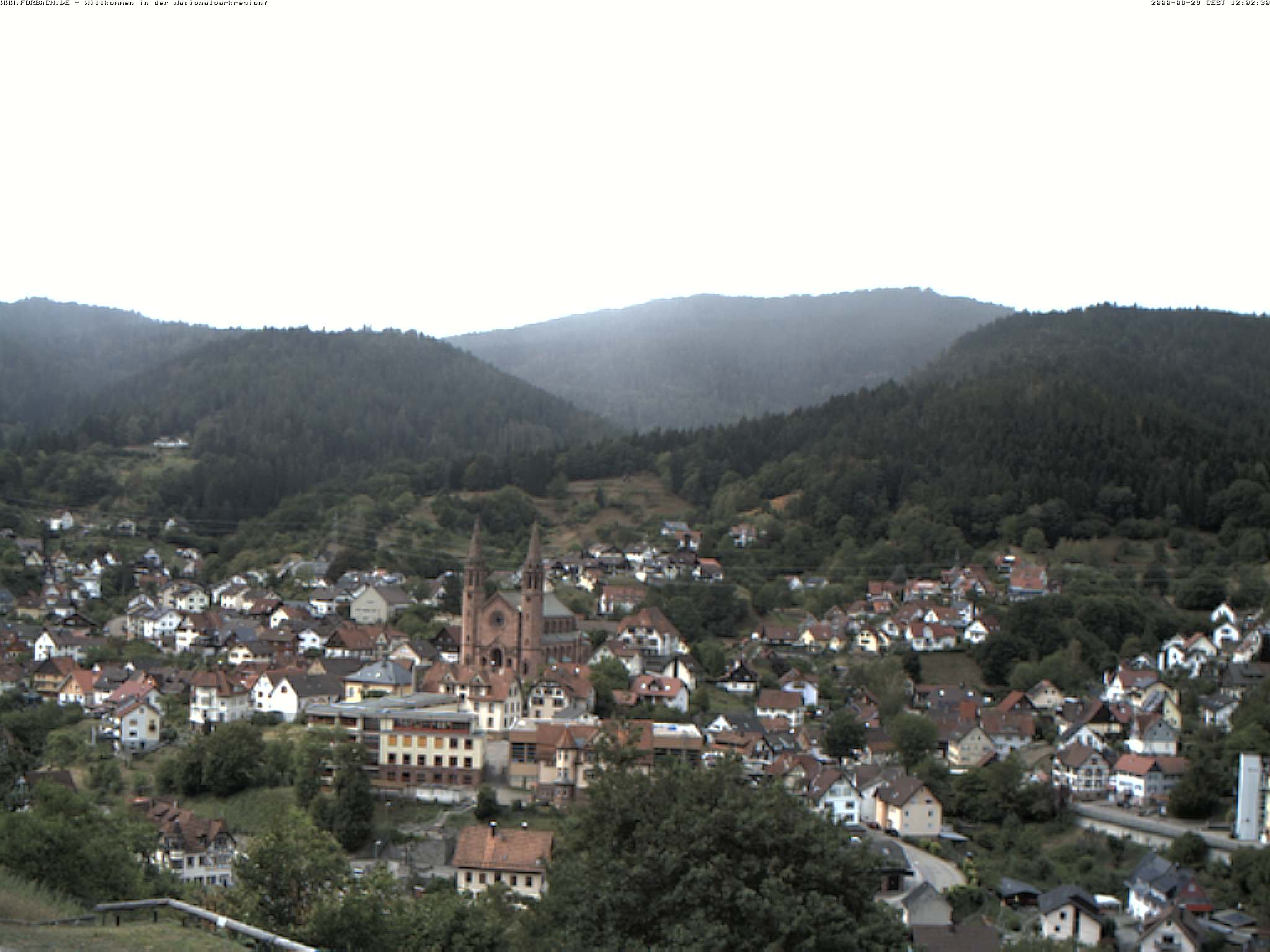 Blick über Forbach - aktuelles Bild der Forbacher Sonnenkamera