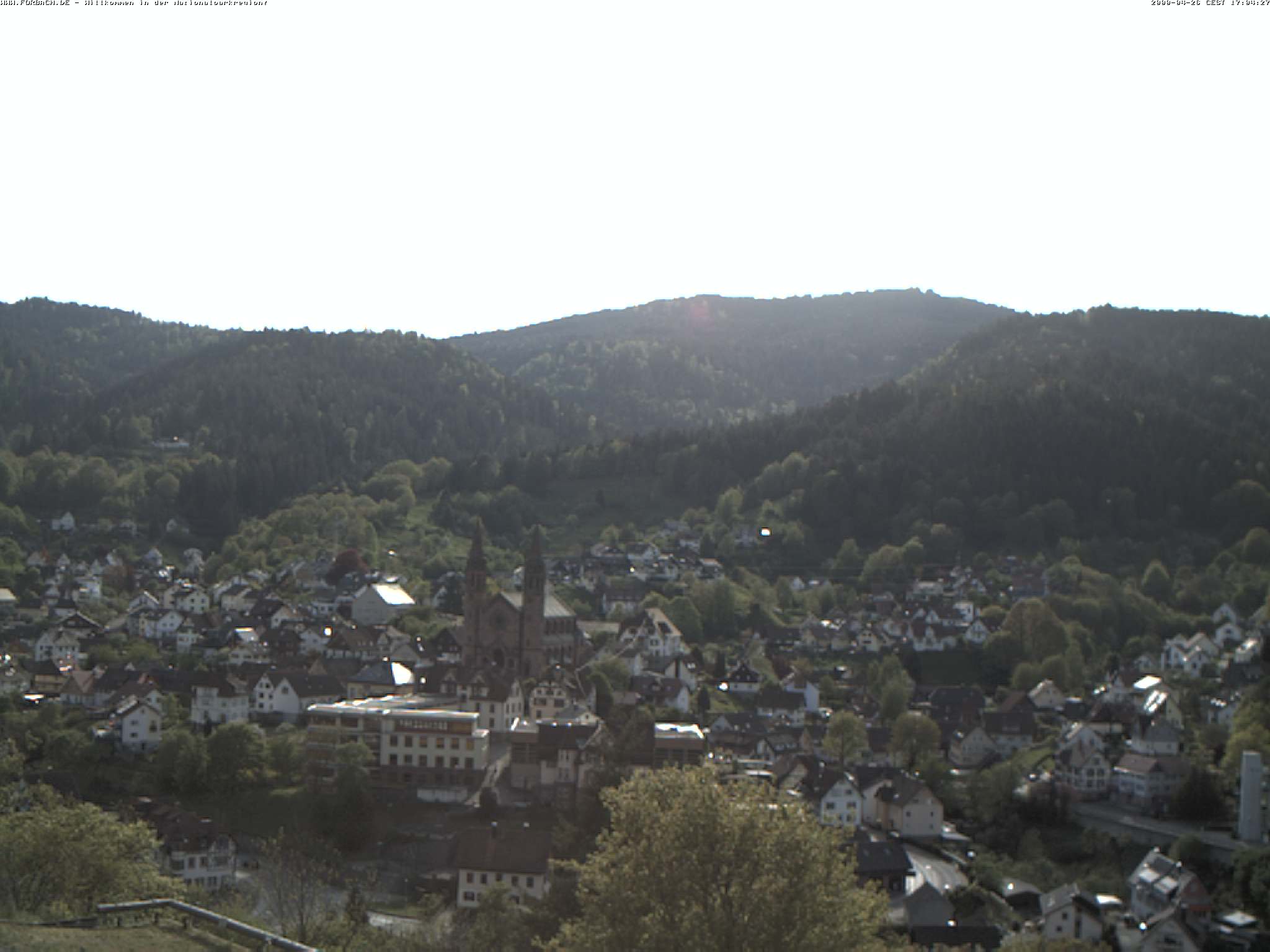 Blick über Forbach - aktuelles Bild der Forbacher Sonnenkamera