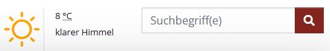 Wetter-Anzeige & Suchfeld